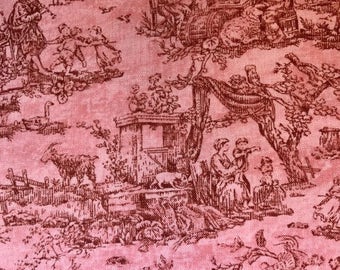 Pink fabric with vintage theme - Timeless Treasures - Quilting Cotton Fabric - Choose your cut