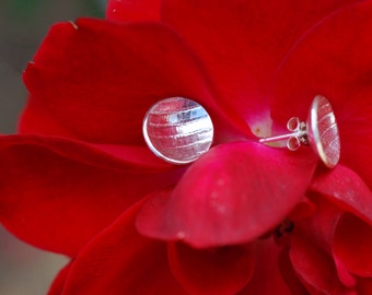 Domed Sterling Silver Earrings.