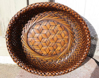 GORGEOUS Antique Japanese ikebana bamboo basket