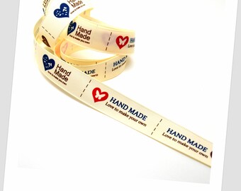 5 meters of Ribbon 9mm - off white - handmade - Hand