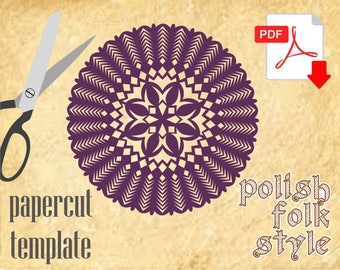 Folk papercuts template from Poland