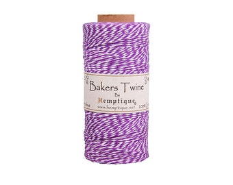 Purple & White Bakers Twine Spool