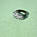 Black and Cream Carved Clay Adjustable Tablet Ring: Shelbie