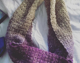 Crocheted Ombré Infinity Scarf