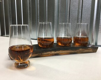 Whiskey/Bourbon flight set made from oak barrel stave