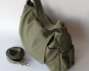 Big SALE - Messenger Bag, Dark Green, Shoulder Bag, Women, Canvas School bag, crossbody bag, Handbag, Black Friday SALE 25%