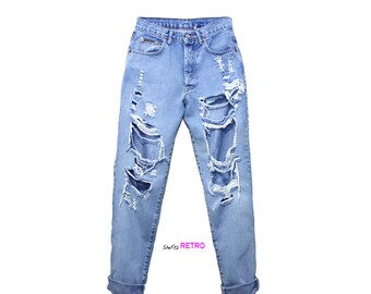 Alle Größen - Vintage zerstört hoch taillierte Boyfriend-Jeans