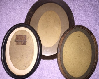 Deco Metal Oval Picture Frames Small Collection 3 Small Frames for Photos or Prints