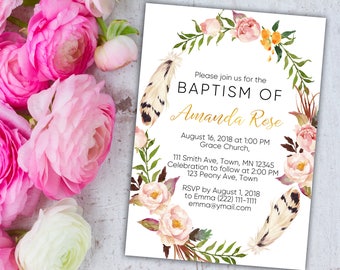 Baptism Invitation, Baptism, Christening Invite, Christening, Confirmation Invite, Confirmation, First Communion, Baptism Gift, Baby Shower