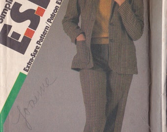 Simplicity 6637 CLEARANCE Vintage Pattern Womens Dress Pants and Unlined Jacket Size 10,12,14 UNCUT