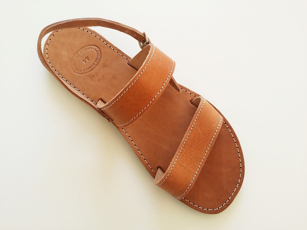 Men Open Toe Sandals with Anckle Strap Men Handmade Greek