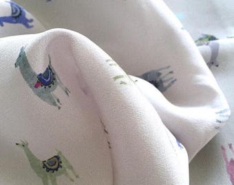 Mini Llama 100% crepe de Chine, pure Silk.