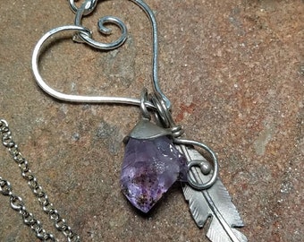 Unique Sterling Silver Spiral Heart Charm Holder for Your Own Charms - Locking Heart - Handmade to Order