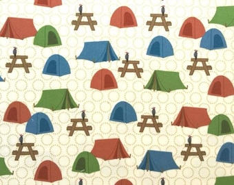 Kids American Vintage fabric - cotton - Robert Kaufman designer Laurie Wisbrun - Camp - by 50cm (110 x)