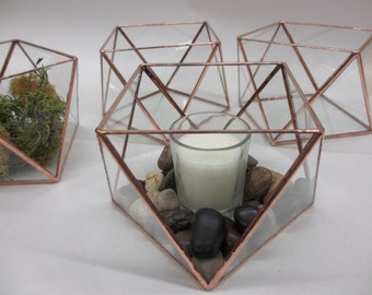Larger Glass Terrarium Votive Holder or Treasure Keeper