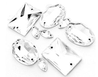 Preciosa 2 hole flatback sew on crystal stones. Price is for 1 stone.