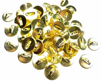 Button shanks gold tone metal 50pcs
