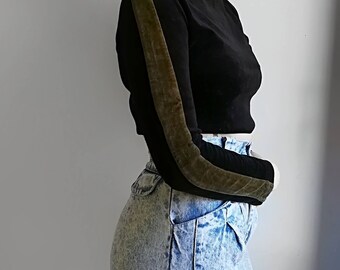 Top velvet crop top. Vintage t shirt