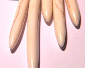 10 pearls long-howlite natural - 20 to 50 mm - ivory - F140