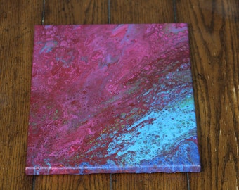 Abstract Acrylic Flow Painting - Crimson Waves