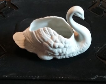 Vintage Portuguese Forat porcelain swan figurine
