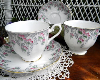 2 Royal Albert Teacups Tea Cups and Saucer - One is Damaged 11041