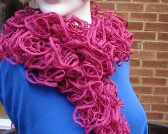 Feel In The Pink With This Deep Pink Lace Scarf Boa