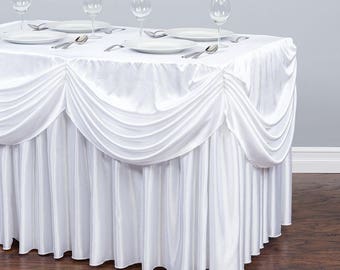 8 Ft. Drape Chiffon All-In-1 Tablecloth/Pleated Skirt