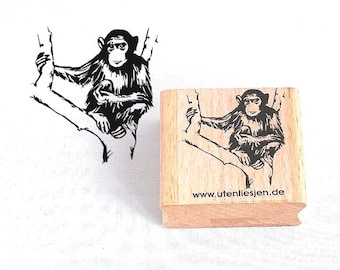 Stamp chimpanzee, rubber stamp 40 mm