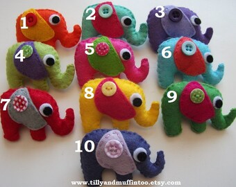 Felt Elephant Brooch.Kawaii Elephant Brooch. Stocking Filler/Stuffer, Party Favour,Teacher Gift.