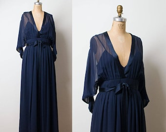 1970s Bill Blass Gown / 70s Chiffon Evening Gown