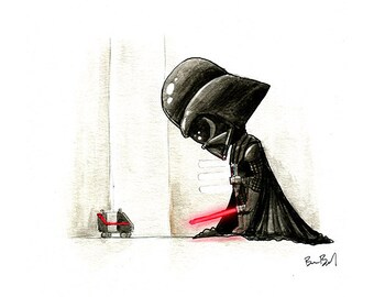Darth Vader Watercolor Print