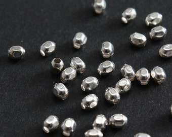 Sterling Silver Beads Faceted Square 2.5mm - Select Pack Size