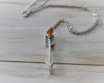 silver arrow necklace