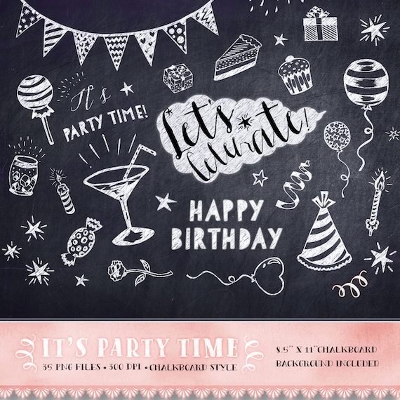 chalkboard birthday invitations