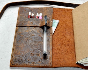 Refillable personalized Leather Journal notebook gift ( free initials )