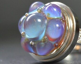 Collectable Artisan Handmade Lampwork Glass Snap Charm - Interchangeable Jewellery - Snap, Popper, Chunk, Button