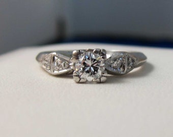 Antique Art Deco Platinum .40 Ct. Diamond Engagement Ring
