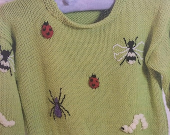 Children's Creepy Crawly Jumper Knitting Pattern
