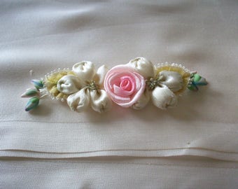 silk flowers pin/piece antique authentic ribbon work