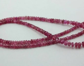16" Strand Natural Pink Spinel faceted rondelle gemstone loose beads 2.5-4.5mm