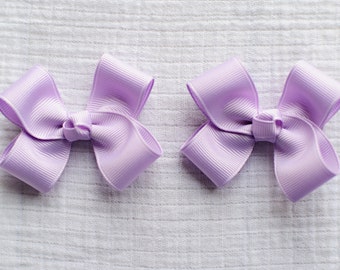 Lavender Hair Bows,Pigtail Hair Bows,Toddler Hair Bows,Solid Colored Hair Bows,3 Inch Hair Bows,Birthday Party Favors