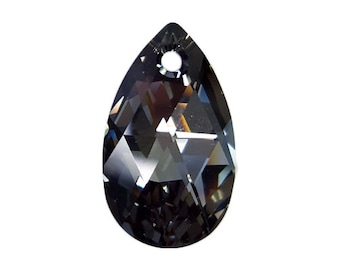 Crystal Silver Night - Swarovski Crystal - Faceted Pear Pendant (6106) 16mm & 28mm
