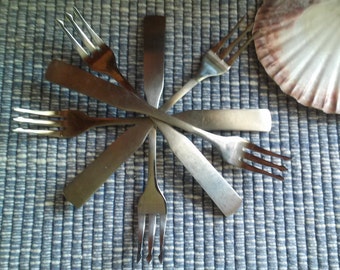 Vintage Seafood Forks Hanford Forge Korea Vintage Stainless Steel Cutlery Vintage Flatware Crabmeat Forks Hors d'oeuvre Forks