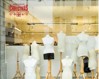 Christmas decorations shop window sticker