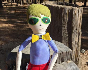 Handmade boy rag doll, alien doll, soft doll, extraterrestrial doll, cool boy doll 21", handmade soft boy doll