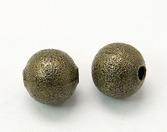 Bronze Beads 8mm Metal Beads Brass Beads Stardust Beads 8mm Beads Brass Metal Beads 10 pieces