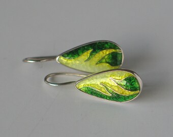 cloisonne enamel abstract drop earrings
