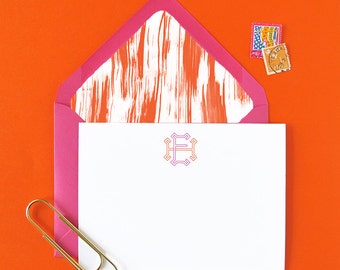 Key Monogram Stationery - set of 15
