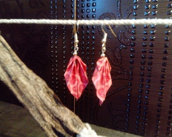 origami earrings * leaves * hearts